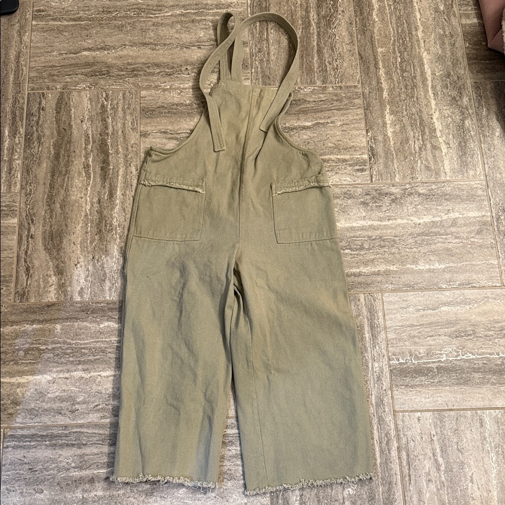 Umgee Olive Green Women Jeans Overalls